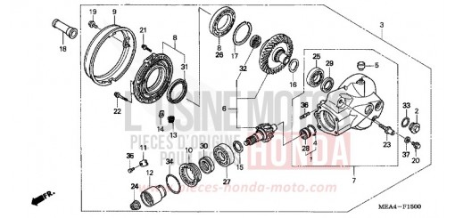 ENGRENAGE MENE DE SORTIE VTX1300S7 de 2007